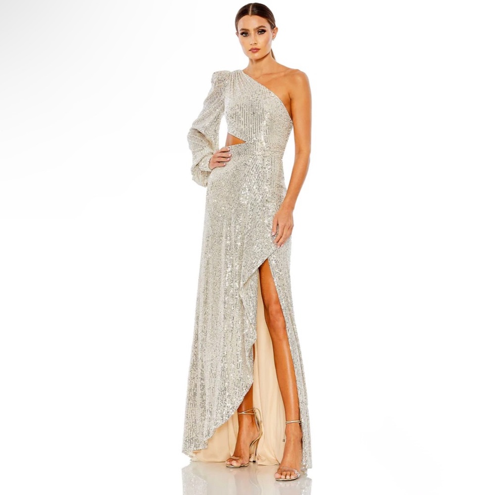🌻NWT Sequin Cutout One-Shoulder Gown